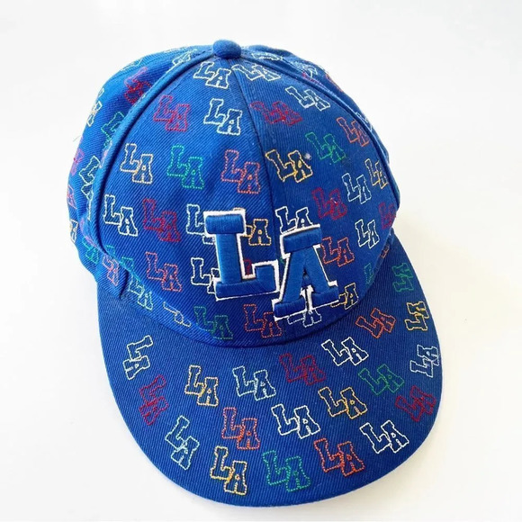 Vintage All Over LA Print Ball Cap Fresh Prince‎ 80s Style Street Urban Moda Med - Picture 8 of 8